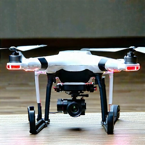 Drone With Streaming Content With White Drone