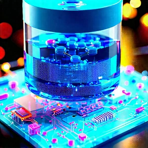 Healthcare Technology In Modern Laboratory With Blue Purple