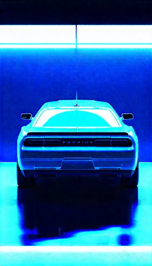 Automotive Technology In Design Studio With Blue Parked