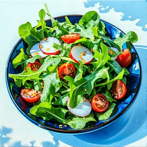 Lifestyle Acrylic Painting: Fresh Salad Prepared With Fresh Ingredients With Large Bowl