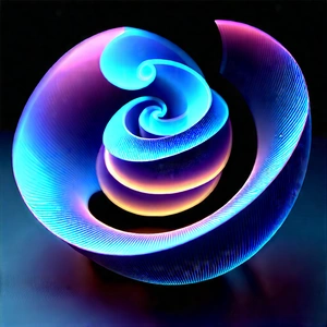 Abstract Fantasy Art: Spirals With Glowing Elements With Brightly Colored,