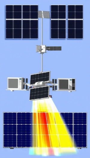 A Space Station With A Solar Panel On Top Of It