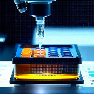 Healthcare Technology In (modern:1.38) Laboratory With Machine Injecting