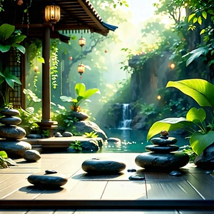 Lifestyle Vector Art: Wellness Scene With Natural Lighting With Image, There