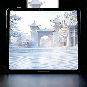 Tablet With Streaming Content With Painting Chinese