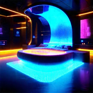 (futuristic:1.18) Smart Home With Futuristic Bedroom