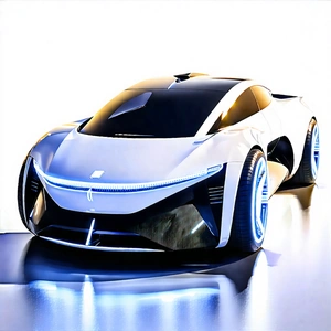 Tech Pastel Drawing: Innovative Electric Vehicle (design:1.48) With Futuristic Shown