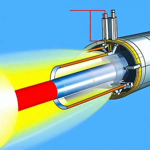 A Blue And Red Light Is Coming Out Of A Tube