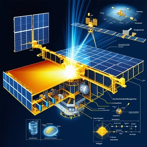 A Space Station Is Shown In A Diagram, With A Solar Panel On The Side