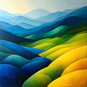 Abstract Generative Art: Color field with monochromatic color palette