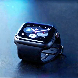 Smart Watch With Glowing Screen With Black Apple
