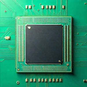 Tech Product Photography: Close-up of microprocessor