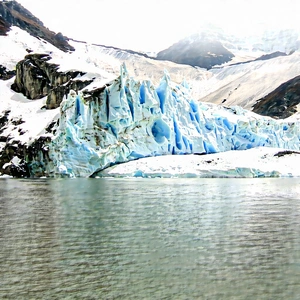 Nature Advertising Photography: Glacier In Winter Snow With Large Glacier