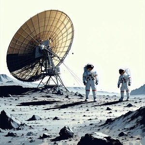 In The Image, There Are Two Astronauts Standing On A Rocky