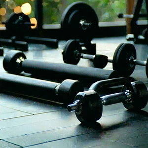 Lifestyle Concept Art: Wellness scene with fitness equipment