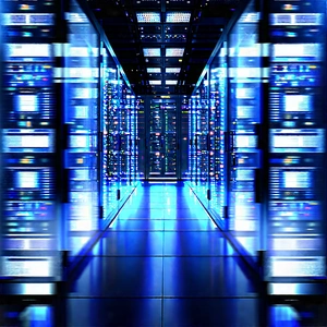 Server Rack With Data Streams With Image, There