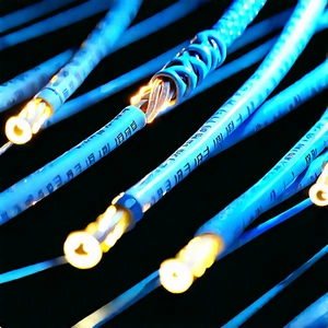 Close-up Of Fiber Optic Cables With Close-up Bunch