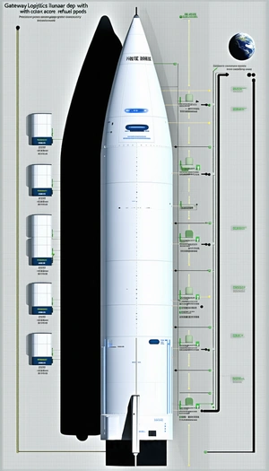 A Large White Rocket Is Shown In A Computer-generated Image