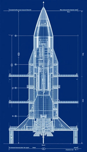 A Blueprint Of A Space Shuttle Is Displayed, Showing The Various Components Of The Shuttle