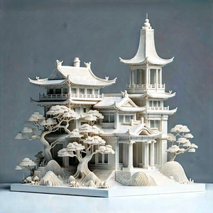 3d Printer With Laser Scanning With White Model