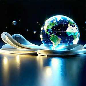 Digital Transformation Visualization With Large, Blue,