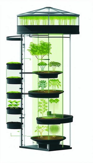 A Large, Multi-tiered Plant Display Filled With Various Plants