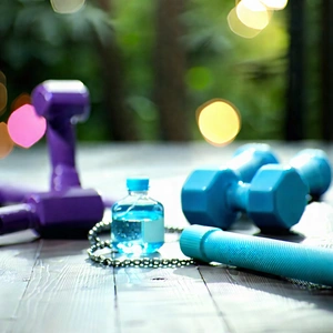 Lifestyle Stock Photography: Wellness Scene With Fitness Equipment With Image, There