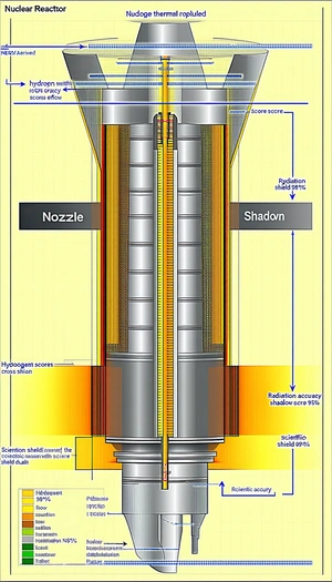 A Large, Cylindrical Structure With A Red And Yellow Color Scheme