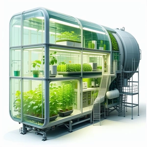 A Large, Multi-level Greenhouse Filled With Various Plants