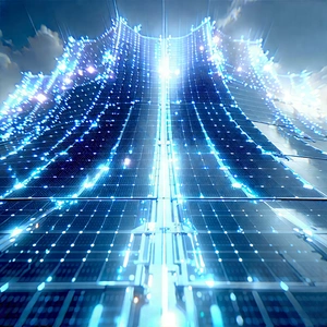 Innovative Renewable Energy Design With Futuristic, Blue-toned