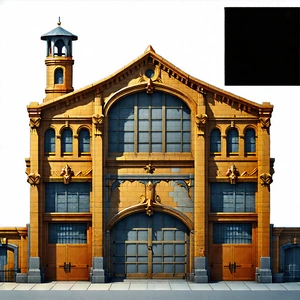 Urban Low Poly: Converted Warehouse With Ornate Details With Drawing Large,