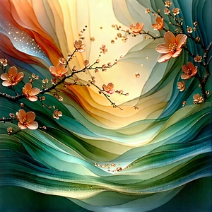 Abstract Digital Painting: Harmony represented through layered elements