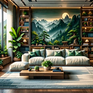 Lifestyle Drone Photography: Cozy Living Room With Organized Space With Cozy Living