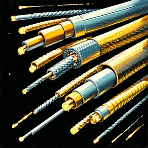 Close-up Of Fiber Optic Cables With There Several