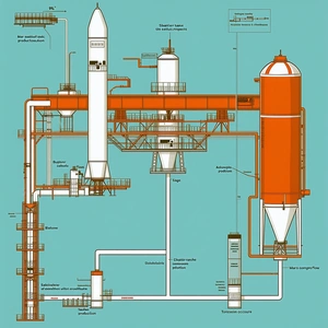 The Image Is A Blue And Orange Diagram Of A Rocket Launch Facility