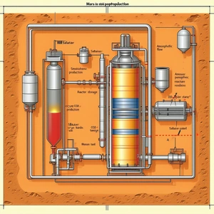 A Diagram Is Shown Of A Chemical Plant, With A Large Blue And Yellow Cylinder At The Center