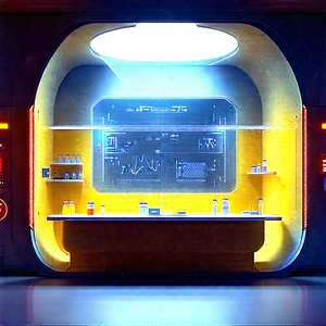 Futuristic Research Laboratory With Image, There