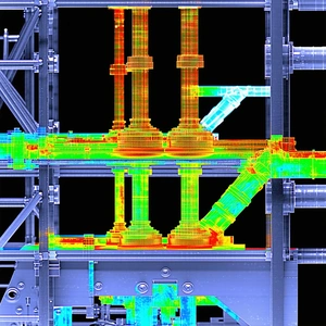 The Image Is A 3d Model Of A Large Metal Structure, Possibly A Bridge Or A Building