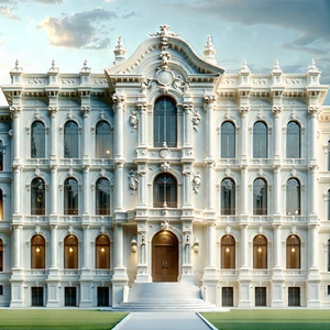 Urban Stock Photography: Historic Building With Ornate Details With Rendering Large,