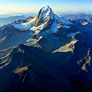 Nature Infographic Style: Aerial View Of Mountain Range With Majestic Mountain