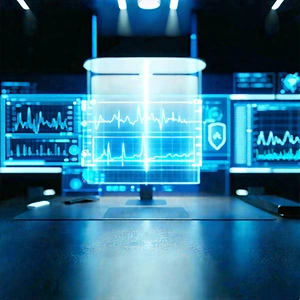 Healthcare Technology In Tech Office With Image, There