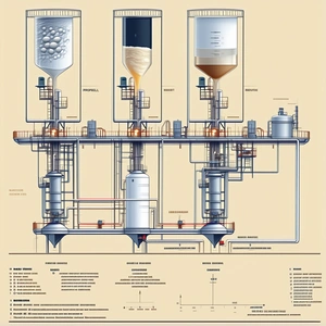 The Image Is A Detailed Diagram Of A Factory Process, Showing The Production Of Sugar