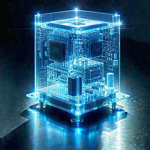 Tech Product Photography: Quantum computer with laser scanning