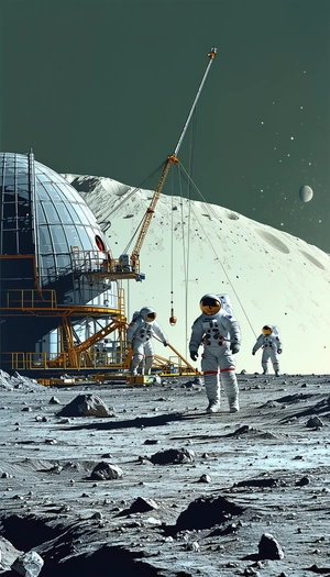 In This Image, There Are Four Astronauts Standing On The Moon