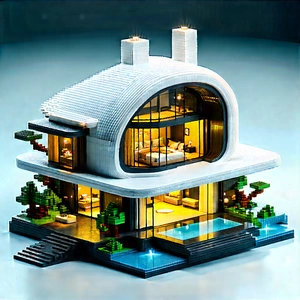 (futuristic:1.33) smart home