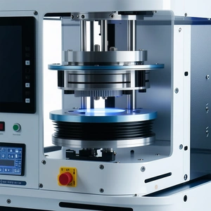 A Machine With A Blue Plate On Top Of It