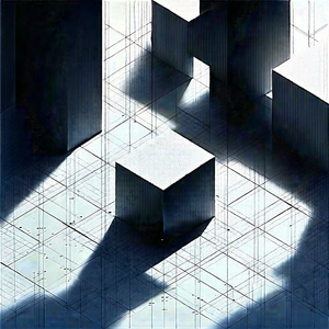 Abstract Isometric Art: Grid system with shadow play