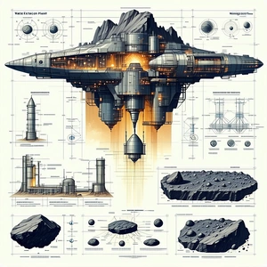 A Detailed Drawing Of A Space Ship Is Displayed In A Book