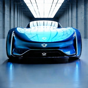 Innovative Electric Vehicle Design With Blue Sports