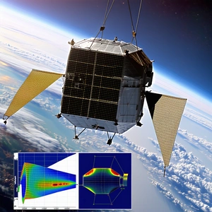 A Spacecraft, Possibly A Satellite, Flying High In The Sky